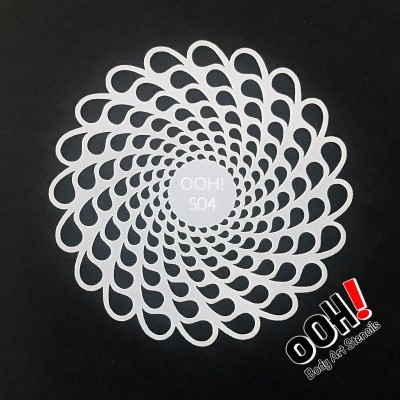 Ooh Body Art Stencil Sphere Teardops  Ooh Body Art Stencil Sphere Teardops